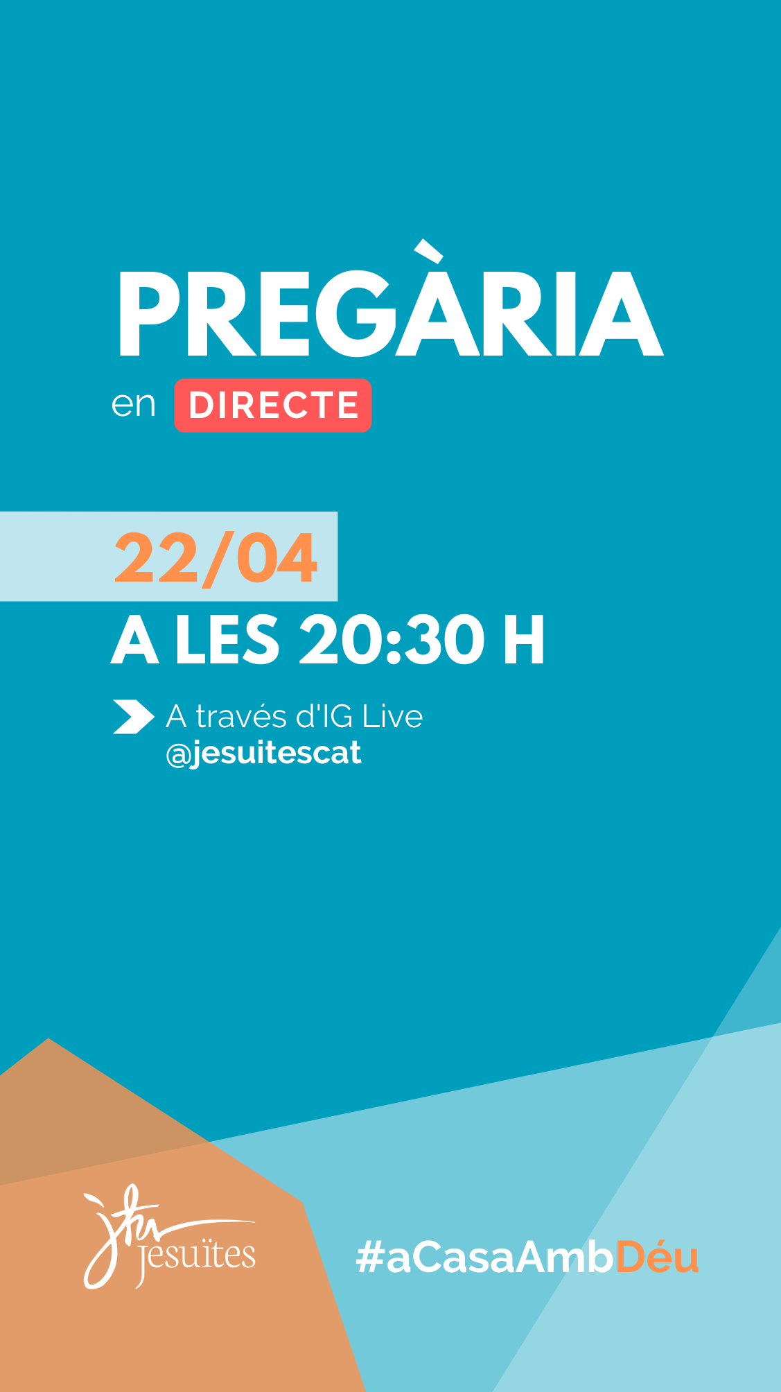 Pregària en directe 20:30h