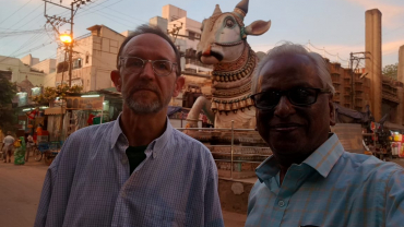 Al temple de Meenakshi amb Vincent Sekhat