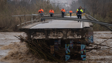 Pont trencat pel Glòria. Foto: RTVE